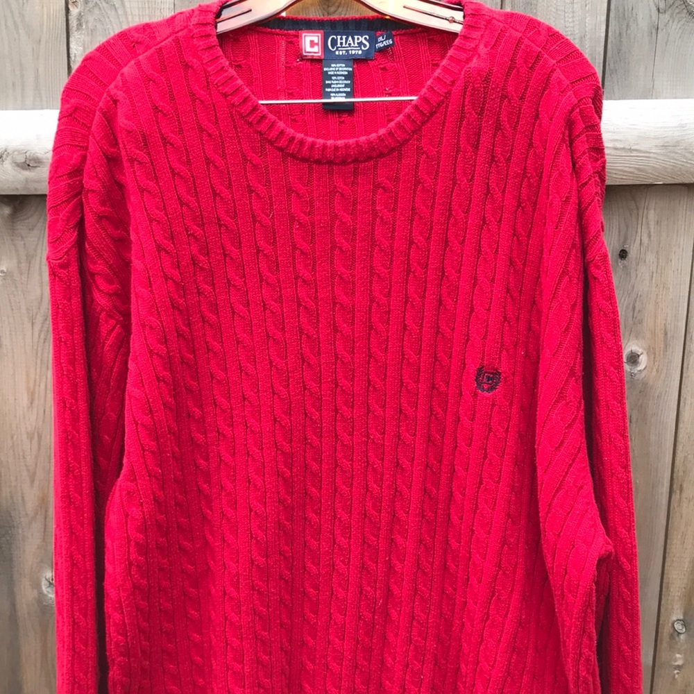 Chaps cable knit cotton sweater Sz XXL